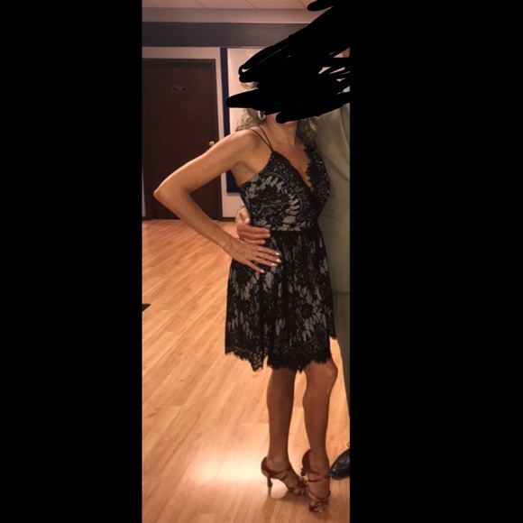 Tobi Black Lace Skater Dress XS - Picture 5 of 6